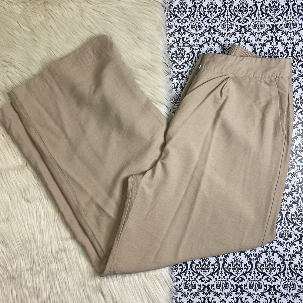 Christian Lacroix : size : L : light cream tan high-rise wide leg trouser pants - Picture 2 of 9